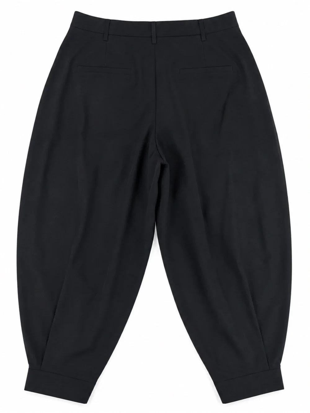 Free People Pleated Balloon Barrel Pants Button Cuff Cropped Cotton Black Sz 10